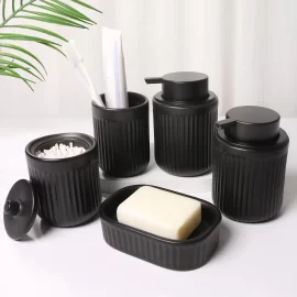 Modern Custom Bath Accessories, Black Wholesale Bathroom Set