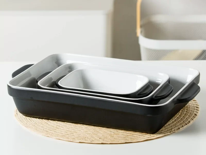 Matte-Black-Custom-Bakeware-Set,-Wholesale-Ceramic-Baking-Dishes-for-Oven