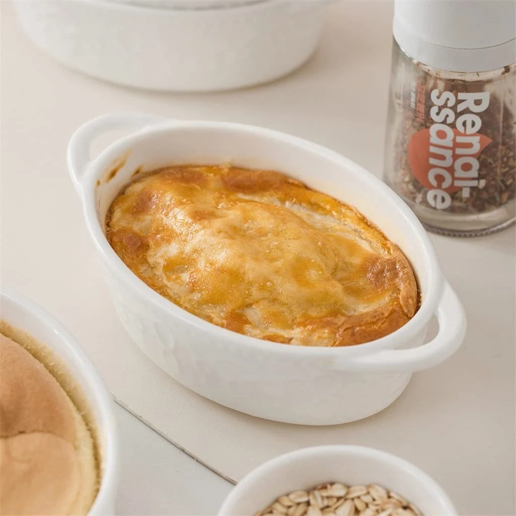 オーバルキャセロールディッシュ卸売りカスタムセラミックベーキングパン-4