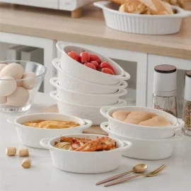 Oval Casserole Dish Wholesale, Custom Ceramic Baking Pans