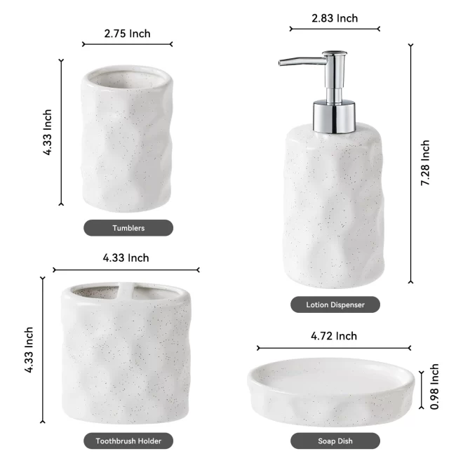 Custom Bathroom Accessories Set, White Bath Sets Wholesale
